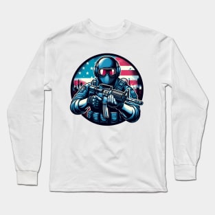 usa shooter fps gaming cs2 soldier Long Sleeve T-Shirt